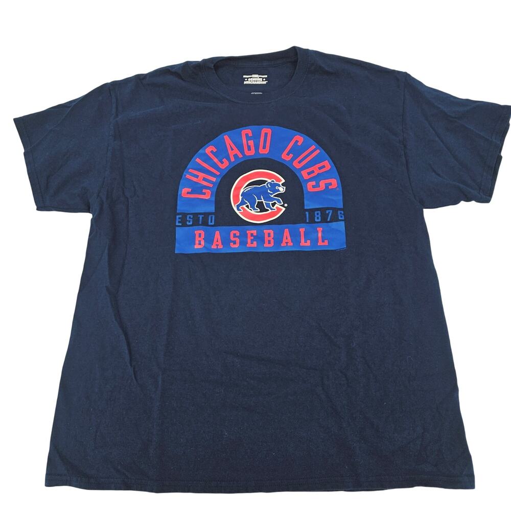 Chicago Cubs Navy Blue Baseball MLB Sports Tee T-Shirt XL NWOT 3753